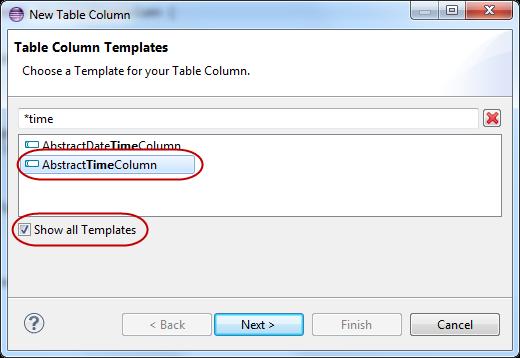Add the following columns to the table: Name Type Remarks Type Integer Sender String Receiver String Message String Time Time To find this type, tick the box as