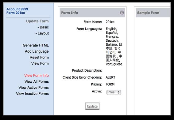 2. Click Create New Form in the left menu to create your new form. 3.