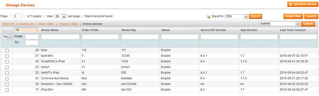 and Cashier data. Setup ios devices From version 1.7, we replace the API Key by the Device Key.