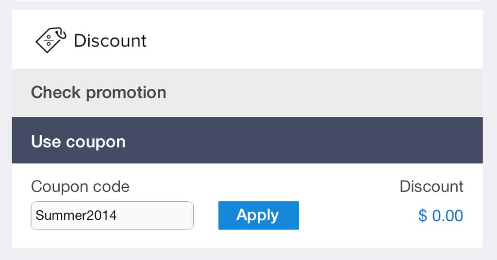 Add Promotion or Voucher code To be able to add a promotion or voucher code, you need to have selected a customer for the order. In that case two new buttons will appear in the checkout.
