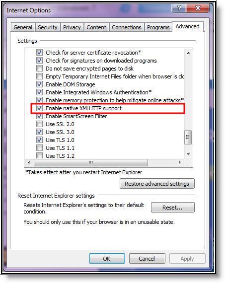 Image 10: Disabling XMLHTTP Support Clearing the Browsing History Periodically, Infinite Campus recommends users delete