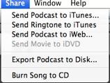 Export Song to Disk Settings Sharing and Archiving Your Garageband Projects Sharing Garageband Projects Send Movie to idvd If you have used Garageband to score a movie, you can export your movie to