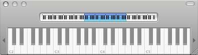 To play notes using Musical Typing: m With the Musical Typing window open, play the keys shown on the Musical Typing keyboard.