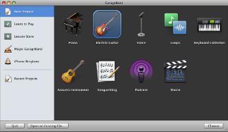 Create a new project To start working in GarageBand, you create a new project.