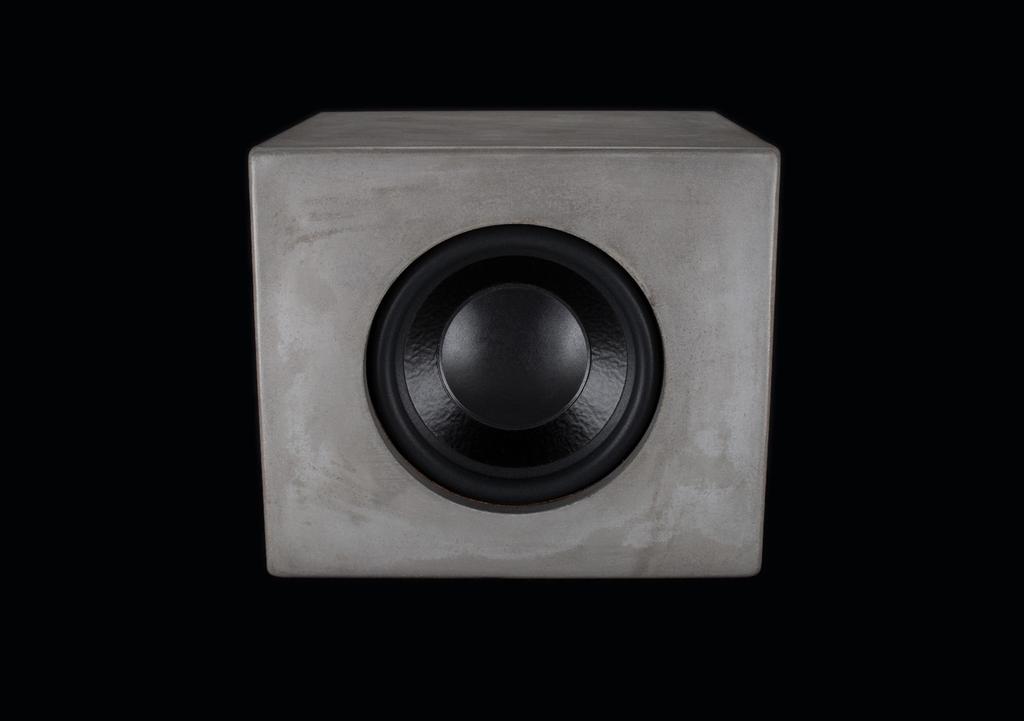 TRANSFORMER The KAFKAPUREAUDIO low frequency transformer #L4U is an active subwoofer system with a direct radiating 12 loudspeaker and a 500 watt power amplifier in a sealed concrete housing.
