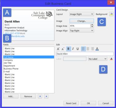 Optional: Click on Business Card to customize the contact s business card (see next column). 10. Optional: Click Categorize to group Contacts by categories.