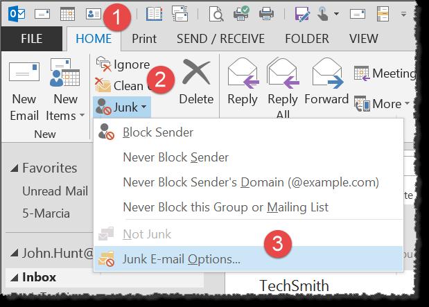 Use Junk E-mail Filters to Reduce the Junk Using Junk E-mail Filters, distracting and unwanted e-mails can be sent to the Junk Mail Folder.