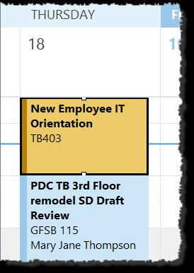 In a meeting you'll see: The location of the meeting The meeting organizer's name A meeting in Outlook is set up with the help of a Meeting Invitation, which