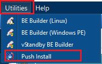 2. Select [Push Install] in [Utilities] menu.