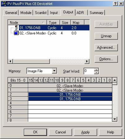 Configure the Terminal as a Scanner 67 4. Select the Input tab to verify that the 1756-DNB data is mapped to the PanelView Plus input image file.