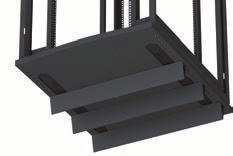 V800 Internal Cabinet Accessories Equipment mounting rails are available to support equipment of varying depths, while vertical PDU/cable management trays can be installed in the V800 cabinet for