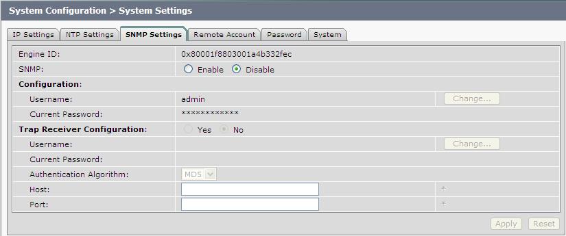 Chapter 3 System Settings Figure 3-29 System Settings Window SNMP Settings Tab To configure SNMP, click the SNMP Setting tab in the System Settings window. Table 3-18 describes the fields and buttons.