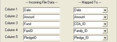 (Alternatively, you can view your bank s file in a separate window and manually type the exact column names into the Incoming File Data columns.) 5. Enter the Number of Mapped columns to create.