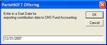 106 Export Postings to Accounting Program CMS Fund Accounting If you are a CMS Fund Accounting software user, you can create a comma-delimited file of your summary contribution information by date