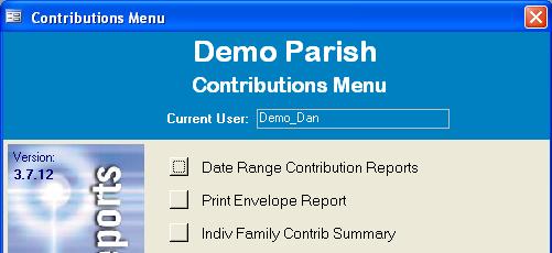 132 Indiv Family Contrib Summary Use this report to create a contribution summary for a particular family and date range.