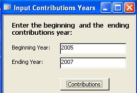 Use the three-year summary report to compare contributions over a three-year period that you specify. 1.