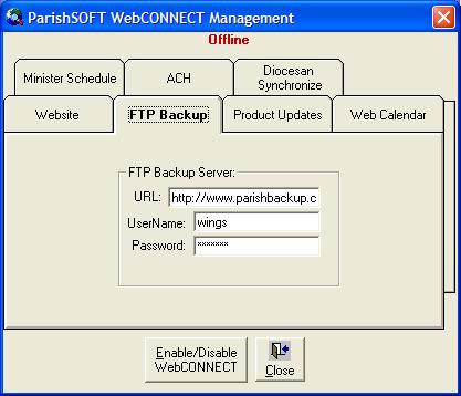 Click About menu > ParishSOFT System Info > Perform Backup button to open the Database Backup and Scheduler screen. 2. Click the Backup Now button. Your PSData.
