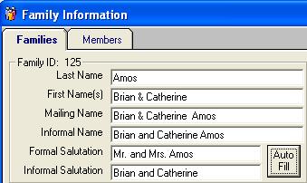 FAMILY AND MEMBER RECORDS, CHAPTER 2 27 First Names First Names of the primary adult(s) in the household (e.g., Brian and Catherine).