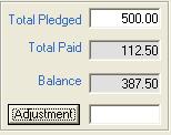 72 Adjust a Pledge Use the pledge Adjustment to track any changes in original Total Pledged amounts.