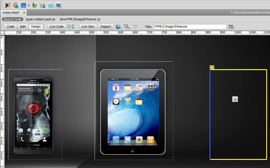 4. Adding the third image - Click on the HTML5 Image Enhancer icon, browse the image and click
