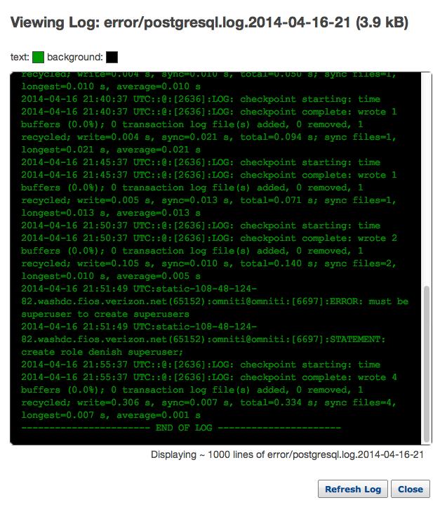 Postgres Logs Monitoring Possible to download postgres logs for analyze with PgBadger Install Amazon RDS Command Line Toolkit
