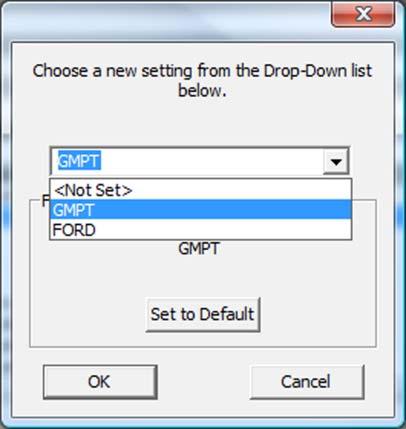Setting Company Standards Locate the System Options entry "Choose company Q-DAS standards". Left-click over the entry and choose the proper company from the drop-down control.