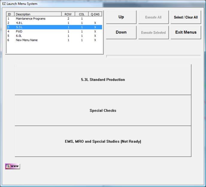 Q-DAS Menu Overview The Q-DAS menu structure is built upon the Geomet EZ Launch menu system, a simplified user interface Helmel developed for unskilled operators, production environments, and mixed