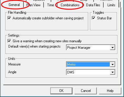 Configure Options The options are kept from one project to another based on your last modifications.