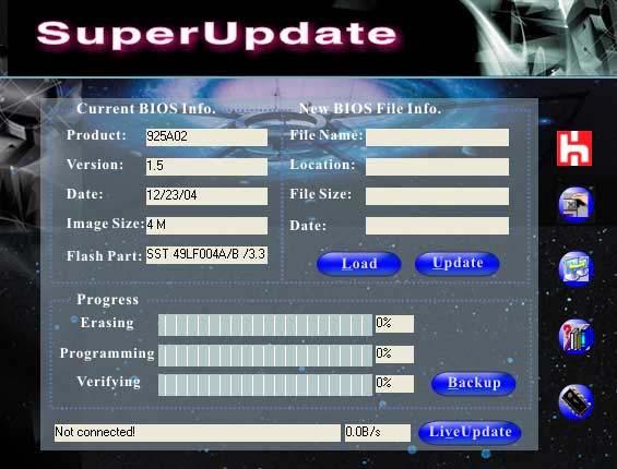 The SuperUpdate application is a BIOS update program capable of BIOS backup and