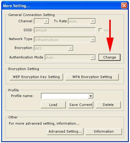 3.3.2 WPA-PSK Configuration Step1: Please click on Change in the General