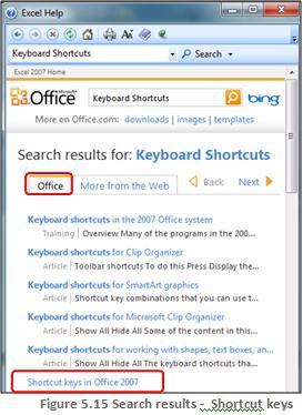 This topic is like an index to find shortcut keys for many of the Mirosoft Office