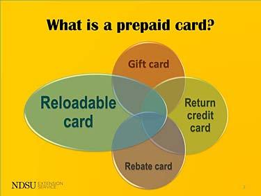 But they come with added expense and some risk. This program will assist the consumer in making wise choices when shopping for a reloadable prepaid card. Slide 2 - What is a prepaid card?