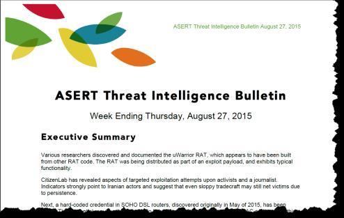 IF ATLAS & ASERT continuously arm all Arbor products and services with global threat