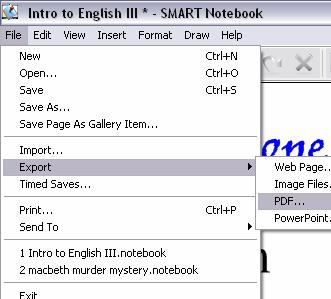 Save and Export Notebook Files You have been saving your file hopefully as you have been working on it. The file you have been saving is a Notebook File with an extension of.notebook.