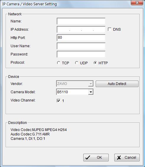 Note: Search function just support the IP cameras with UPnP supported.
