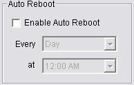select. Step 1: Check the option of Enable Auto Reboot. Step 2: Select the time you want to reboot.