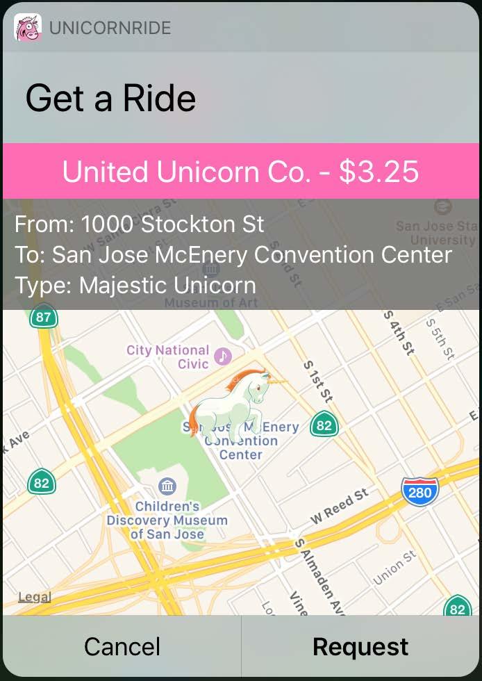fare, specialpricing From: 1000 Stockton St To: San Jose McEnery Convention