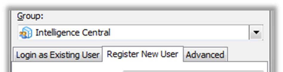 Figure 3. New user registration form on Intelligence Central 4.