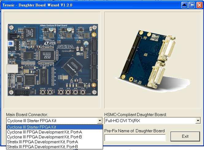 Board Components 5) Click Generate to generate the desired top-level and pin assignments for the HSMC-DVI project.