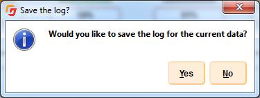 Using Syner-G Advanced Operation Once the Clear Log button is pressed, the following dialog will be displayed, confirming the operation.