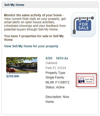 clicks on the View Sell My Home for your property link, the Sell My Home window