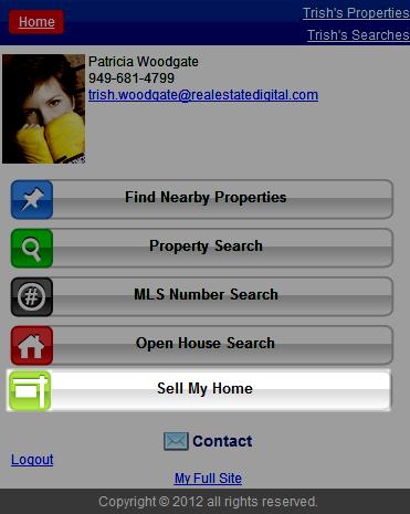 e. View Web Listing - This displays the Property Details on your website, which is the same as View Web Listing above Sell My Home On The Go The mobile-friendly version for your client is slightly