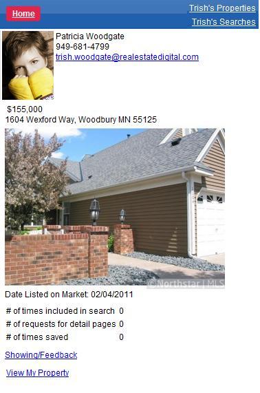 Very similar to the full site Sell My home, showing times and feedback will be displayed here.