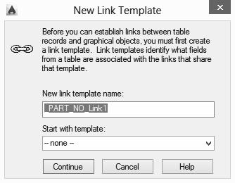 A link template identifies which fields are associated with a link between the data and a drawing object. A link template also identifies your database.