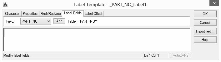 FIGURE B1.10 Use the Label Template dialog box to format and define label templates.