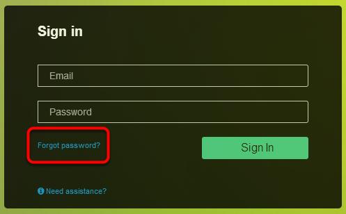 I've forgotten my username/password. What do I do? Step 1: Go to product log in page. From the Sign in box on the right, click Forgot password?
