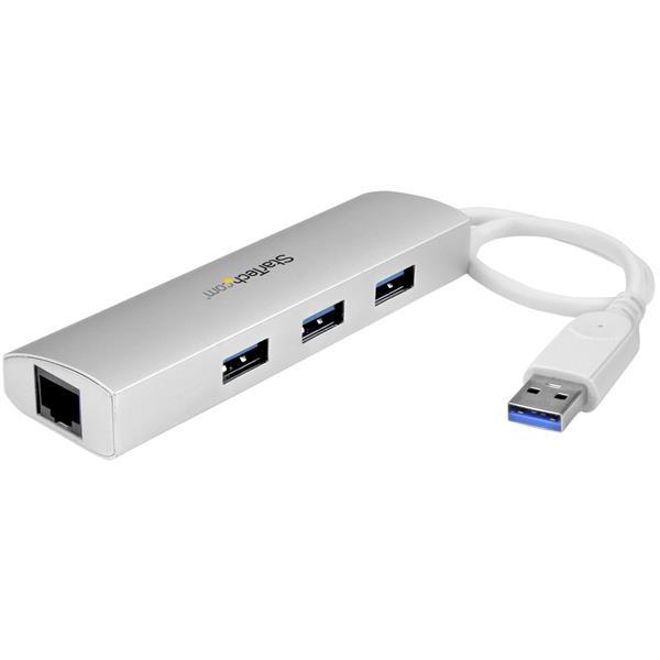 3-Port Portable USB 3.0 Hub plus Gigabit Ethernet - Built-In Cable Product ID: ST3300G3UA Here s a must-have accessory for your MacBook. This portable USB 3.