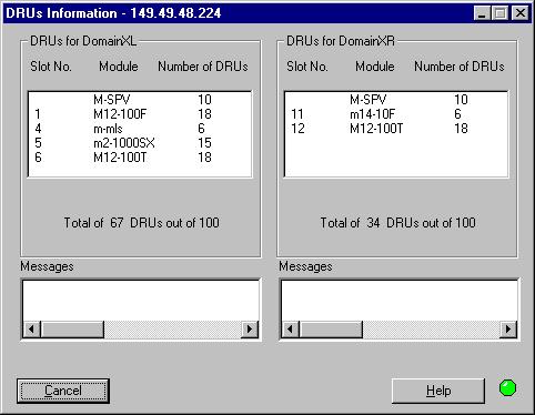 Chapter 2 Installation DRU Budget Information Window You can check the DRU budget information for your Avaya M770 hub via the CajunView Network Management System (NMS).