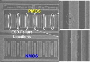 positive I/O-to- V DD (PD-), negative I/O-to-V SS (NS-), and ND- modes ESD robustness of the fully-silicided I/O buffers with the new proposed layout scheme are higher than 7.5kV.
