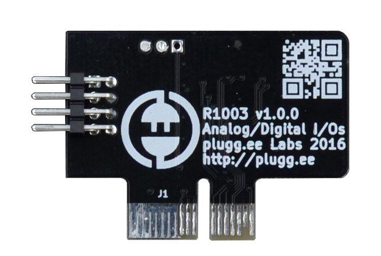 R1003: Quad Analog/Digital I/Os This module connects four microcontroller signals to any external component